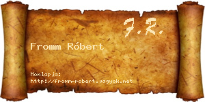Fromm Róbert névjegykártya