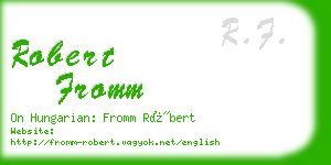 robert fromm business card